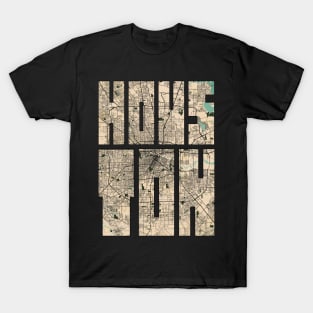 Houston City Map of Texas, USA - Vintage T-Shirt